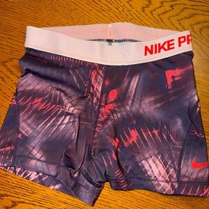 Nike Pro Red and Purple Patterned Shorts